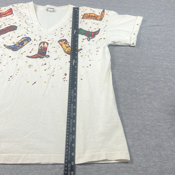 Vintage Single Stitch Western T-Shirt Womens Size Large USA Made Splatter Paint - Picture 8 of 16